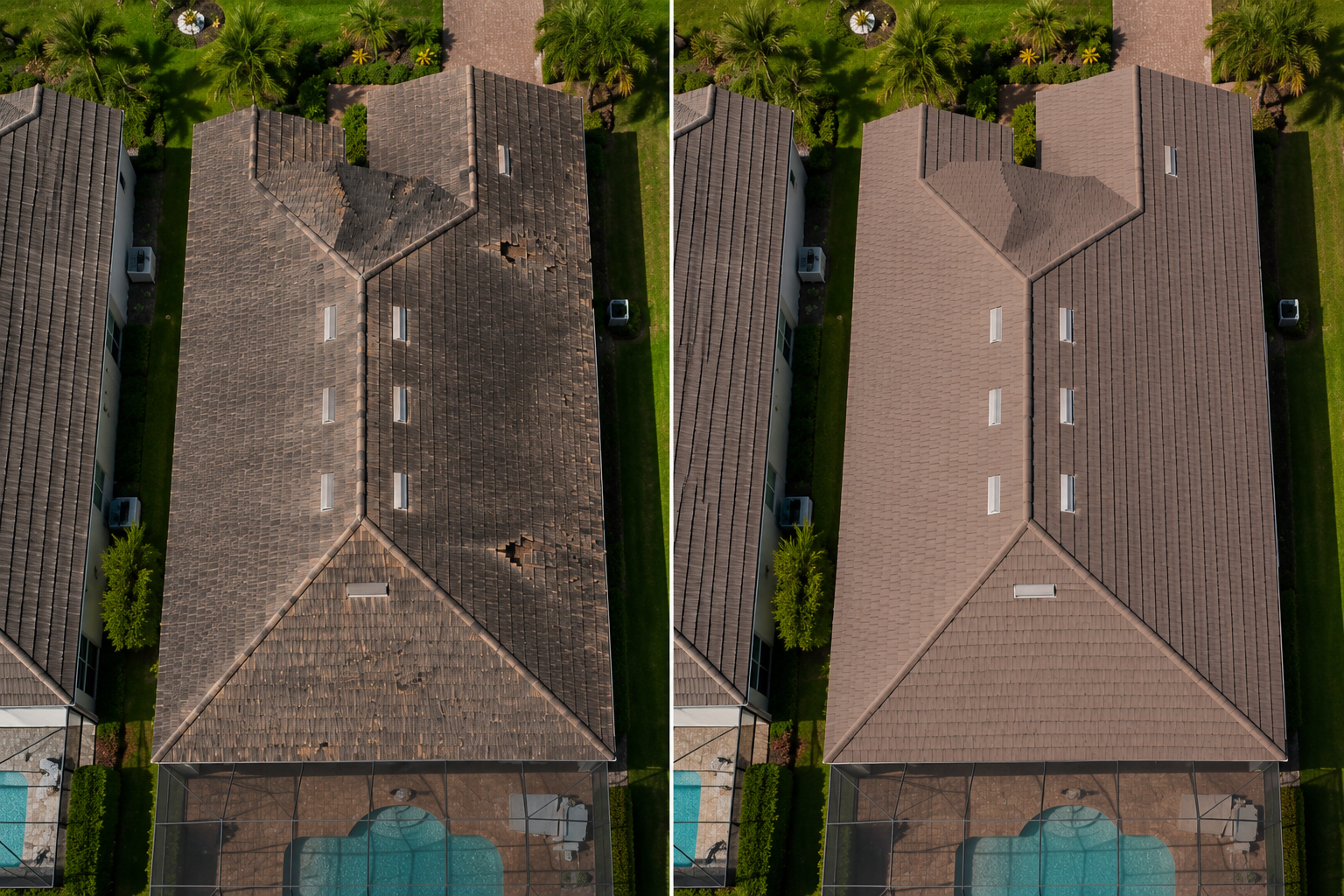 Sarasota roof before and after 1