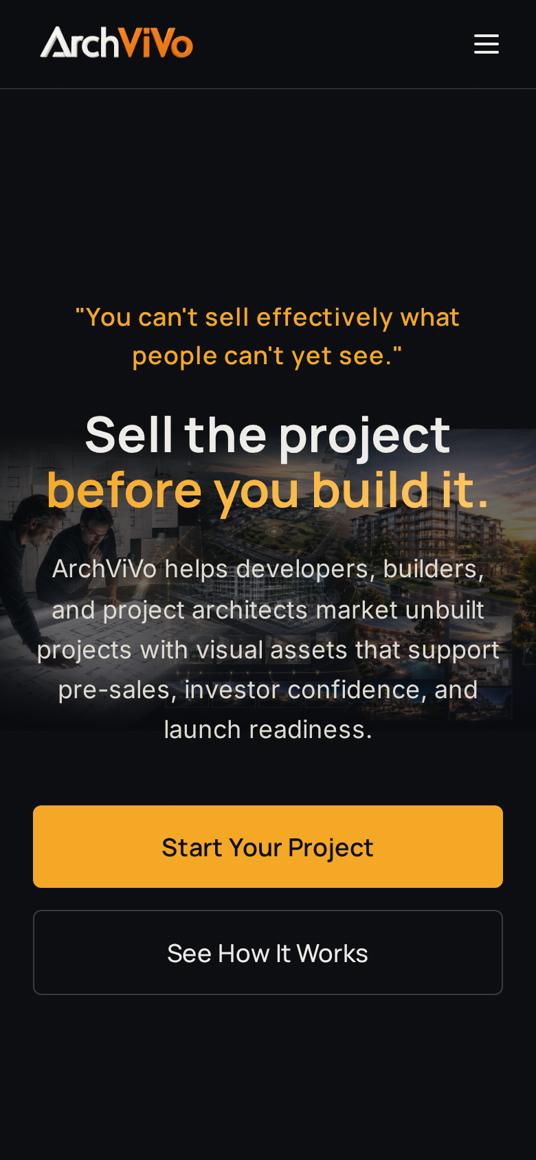 ArchViVo mobile homepage