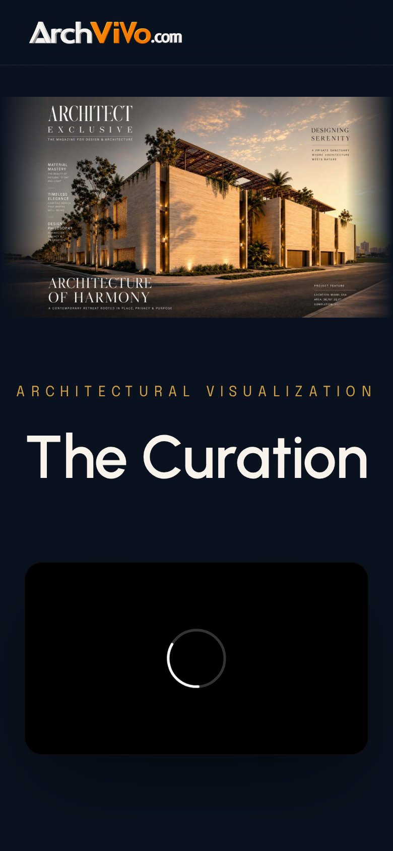 The Curation mobile homepage