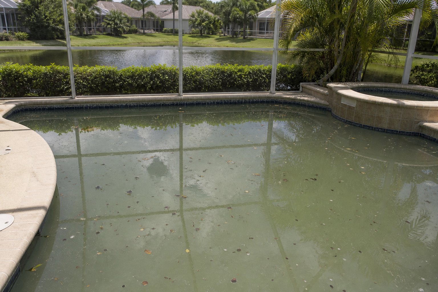 Green pool before recovery — sample photo