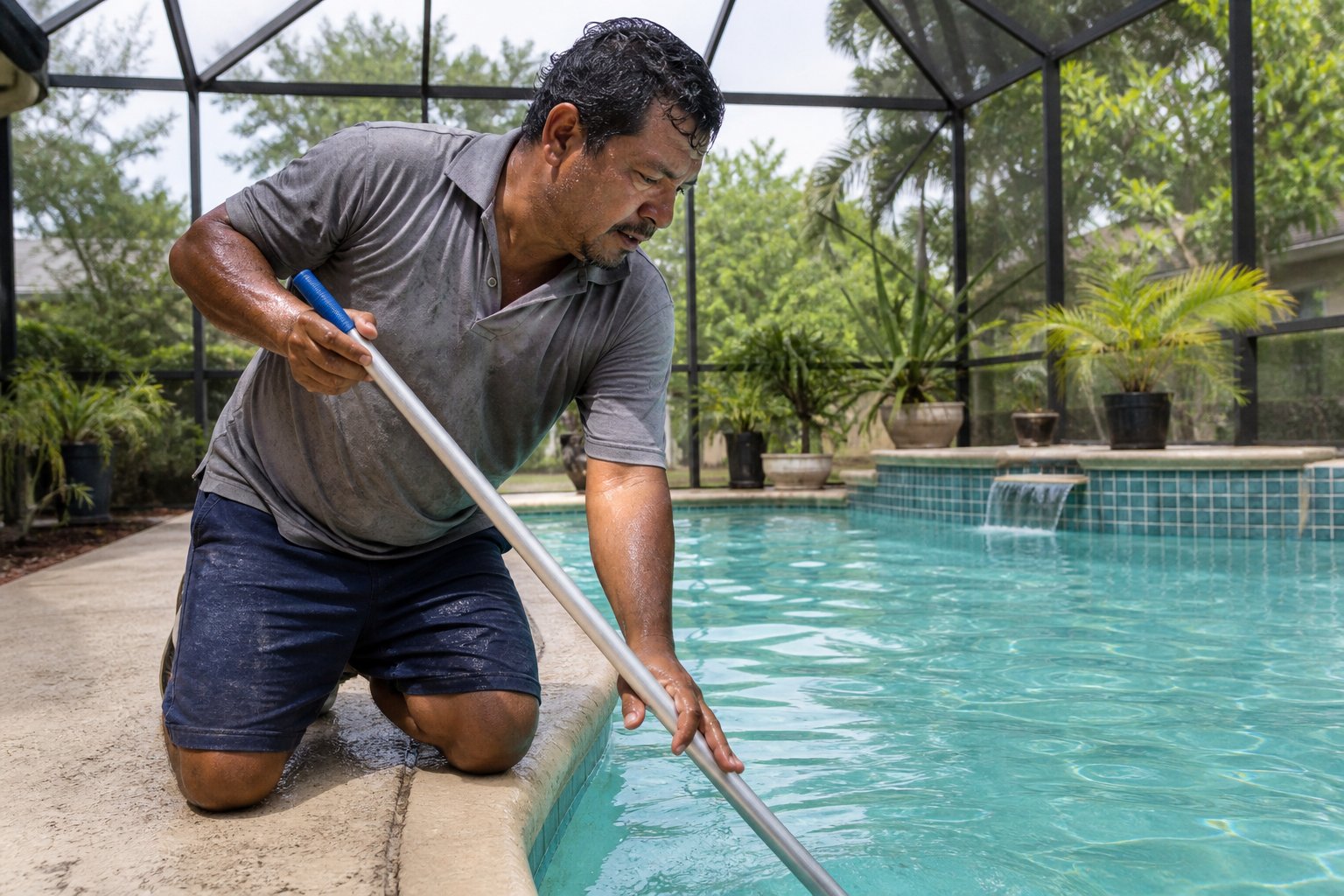 Pool that needs a recovery clean — sample photo